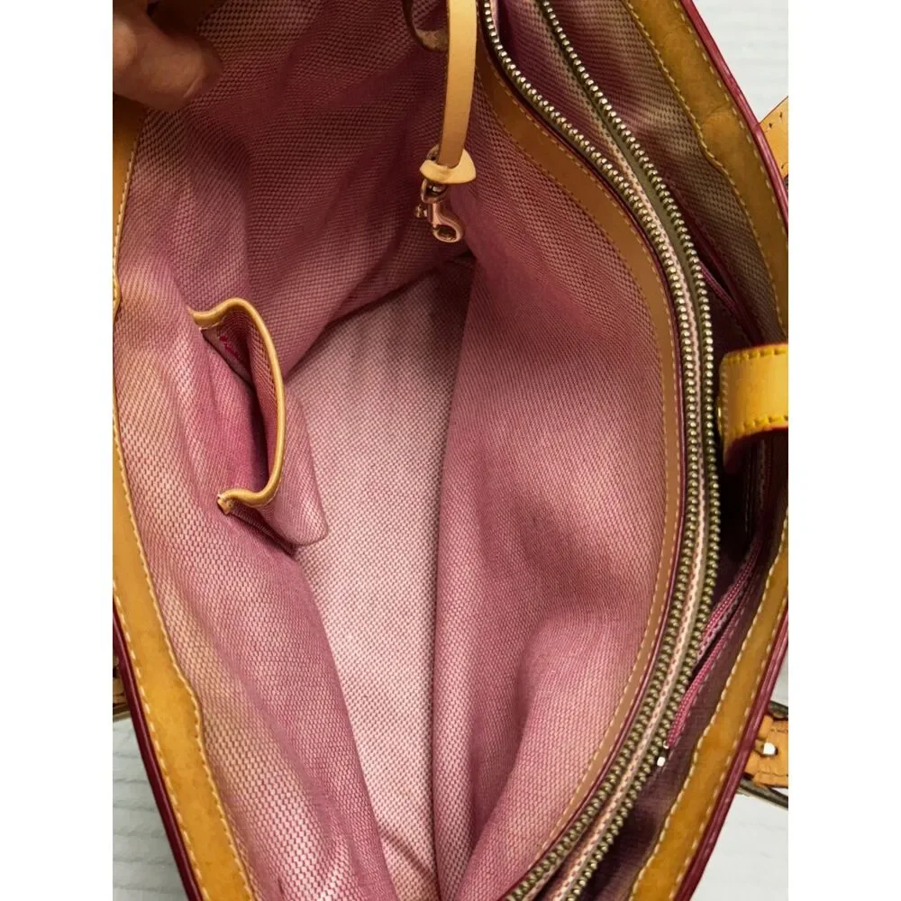 DOONEY & BOURKE East West Monogram Tote Blue/Tan Leather
